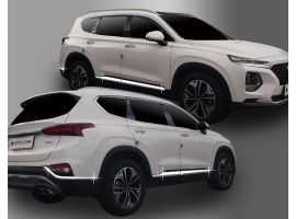 Хром комплект накладок на двери и задний бампер для Hyundai Santa Fe TM 2019-2020