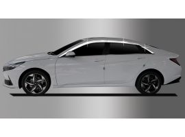 Дефлекторы (ветровики) окон хром из 6 частей Hyundai Elantra Avante CN7 2021-2023