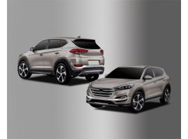 Накладки из 4 частей для переднего и заднего бампера Hyundai Tucson TL 2015-2017