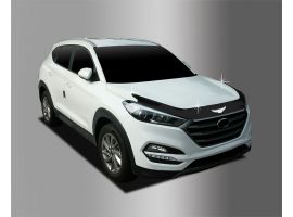 Декоративные накладки кузова Дефлектор капота (Мухобойка) из 3 частей на Hyundai Tucson TL 2015-2020