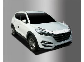 Ветровики (Дефлекторы) Дефлектор капота хромированный из 3 элементов для Hyundai Tucson TL 2015-2020