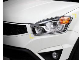 Молдинги на фары хромированные для Ssang Yong  Actyon NEW (Korando C)