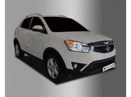 Дефлекторы капота (Мухобойки) Дефлектор капота черный для Ssang Yong  Actyon NEW (Korando C)