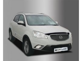 Декоративные накладки фар Накладка (дефлектор) капота для SsangYong Actyon New (Korando C) 2010-12