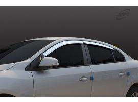 Декоративные накладки кузова Дефлекторы (ветровики) окон хромированные для Renault Fluence 2010-2020