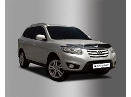 Декоративные накладки кузова Дефлектор капота (Мухобойка) черный Hyundai Santa Fe CM 2006-2011