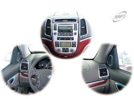 Декоративные накладки фар Молдинги интерьера хромированные Hyundai Santa Fe CM 2009-2011