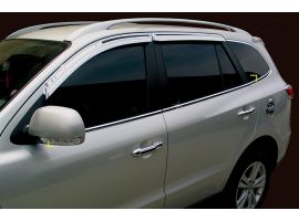 Декоративные накладки фар Молдинги окон нижние хром Hyundai Santa Fe CM 2006-2011