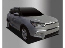 Накладки (молдинги) решетки радиатора + бампер хромированные для SsangYong Tivoli