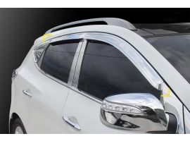 Зеркала Дефлекторы (ветровики) окон блестящие для Hyundai Tucson IX35 2009-2015