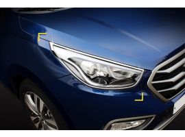 Накладки хром на передние фары хромированные Hyundai Tucson IX35 2014-2015