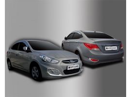 Молдинги противотуманных фар хромированные Hyundai Solaris Sedan 2011-2016 