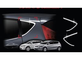 Молдинги задних форточек хром Hyundai Solaris Hatchback 2011-2016