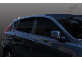 Декоративные накладки кузова Дефлекторы (ветровики) окон темные Hyundai Solaris 2011-2016