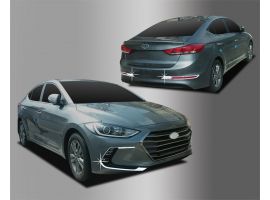 Хромовые молдинги на бампера Hyundai Elantra Avante AD 2016-2018