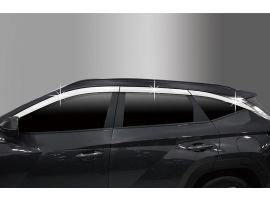 Дефлекторы (ветровики) окон хромированные из 6 штук для Hyundai Tucson NX4 SWB 2021-2024