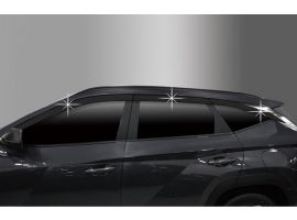 Дефлекторы (ветровики) окон темные из 6 штук для Hyundai Tucson SWB NX4 2021-2024