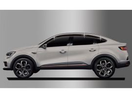 Дефлекторы (ветровики) из 6 частей темные окон Renault Arkana 2019-2022